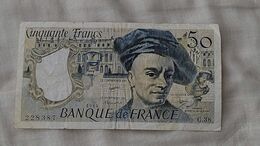 Billet Banknote France 50 Francs Paper Money #16 - 50 F 1976-1992 ''Quentin De La Tour''