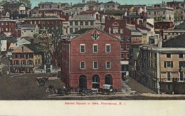 Providence Rhode Island, 'Market Square In 1844' Old View Of City C1900s/10s Vintage Postcard - Providence