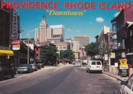 Providence Rhode Island, Downtown Street Scene, Autos C1990s Vintage Postcard - Providence