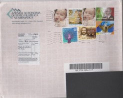 San Marino Registered Letter Barcode With Customs Declaration - Mi 2005 Baby Mi 2418 Beagle (Canis Lupus Familiaris) - Timbres Express