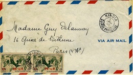 1946- Enveloppe PAR AVION Affr. à 7 F. De KINDIA  Pour Paris - Lettres & Documents