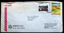 Rwanda Air Mail Cover Children's Foundation  Sent To Denmark  ( Lot 2033 ) - Autres & Non Classés