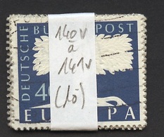 Europa CEPT 1957 Allemagne Fédérale - Germany - Deutschland Y&T N°140v à 141v - Michel N°268v à 269v (o) - Lot 10 Séries - 1957