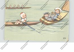 SPORT - RUDERN / Rowing, Künstler-Karte, Humor, Kl. Eckknick - Rowing