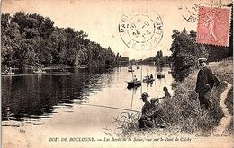 SPORT  - PÊCHE - Bois De BOULOGNE - Les Bords De La Seine, Vue Sur Le Pont De Clichy - Fishing