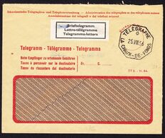 1956 Telegramm Couvert Rot Stempel La-Chaux-de-Fonds Mit Label "Brieftelegramm" - Telegrafo