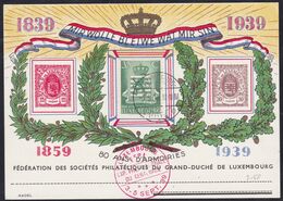 Luxembourg, 1939, Commemorative Card - Brieven En Documenten