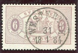 SWEDEN 1881 Official 6 Öre Red-lilac Perforated 13, Used.  Michel 4Bb - Dienstzegels