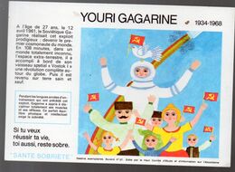 (aviation -espace) Buvard Du Comité Antialcoolique:n°27 : YOURI GAGARINE   (M0643) - Trasporti