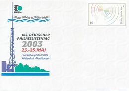 BRD / Bund DP Ganzsachenumschlag 2003 Philatelistentag Kiel Küstenfunk - Turm Rundfunk 50 Jahre Deutsche Welle - Private Covers - Mint