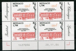 RC 18295 MONACO N° 2582 INSTITUE DE MEDECINE ET CHIRURGIE SPORTIVE BLOC DE 4 COIN DATÉ NEUF ** TB - Unused Stamps