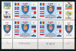 RC 18301 MONACO N° 2592 SPORT JEUX DE PETITS ETATS D'EUROPE BLOC DE 4 COIN DATÉ NEUF ** TB - Nuevos