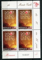 RC 18302 MONACO N° 2595 FESTIVAL DE TÉLÉVISION BLOC DE 4 COIN DATÉ NEUF ** TB - Unused Stamps