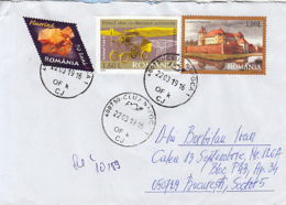 89744- MINERAL, VUIA II PLANE, FAGARAS FORTRESS, STAMPS ON COVER, 2019, ROMANIA - Covers & Documents
