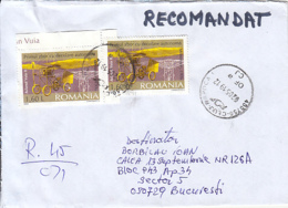 89745-VUIA II PLANE, STAMPS ON REGISTERED COVER, 2019, ROMANIA - Briefe U. Dokumente