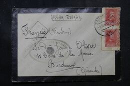 ESPAGNE - Enveloppe De Zaragoza Pour La France En 1938 Avec Cachet De Censure - L 68908 - Marques De Censures Nationalistes