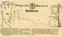 (Lo4475)  Altdeutschland Ganzs.  Bayern HK St. Heidingsfeld N. Regensburg - Lettres
