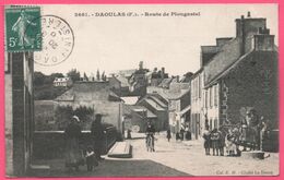Daoulas - Route De Plougastel - Animée - Enfants - Cycliste - Collection E.H. - Cliché LE DOARE - 1910 - Daoulas