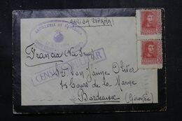 ESPAGNE - Enveloppe Pour La France Avec Cachet De Censure Et Cachet Militaire "Artilleria De Mallorca " - L 68909 - Marcas De Censura Nacional