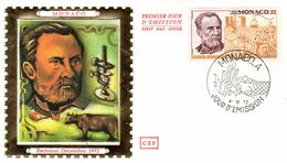 " LOUIS PASTEUR " Sur Enveloppe 1er Jour En Soie De MONACO De 1972 N° YT 913. Parfait état. FDC - Louis Pasteur