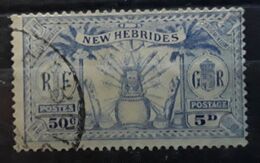 NOUVELLES NEW HEBRIDES, 1925 YVERT No 95, 50 C 5 P Outremer,  Obl , TB - Gebruikt