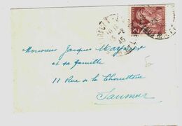FRONTENAY ROHAN ROHAN Deux Sèvres Carte De Deuil Carte De Visite Mignonnette 1F Iris Rouge Yv 433 Ob 25 12 1940 - 1939-44 Iris