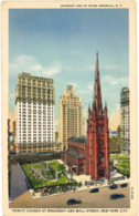Post Card New York. The Union News. Trinity Church At Brodway And Wall Street. - Broadway