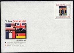 Germany 2003 / Postal Stationery / 50 Years Paris Treaty / 50 Jahre Pariser Vertrage 1954-2004 - Enveloppes - Neuves