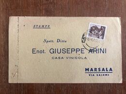 MARSALA (TRAPANI) DITTA ENOT. GIUSEPPE ARINI CASA VINICOLA  1964   VINI  UVA - Marsala