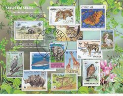 Sao Tome & Principe 2010 WWF Birds Fishes Turtles Animals Sh. Of 5 + S/S CTO - Used Stamps