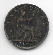 *great Britain 1 Farthing   1881  H  Km 753    Vf++ - B. 1 Farthing