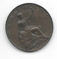 *great Britain 1 Farthing  1922  Km 808.2   Vf+ - B. 1 Farthing