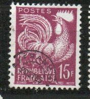 Préoblitéré Yvert N° 112, Type Coq Gaulois 15f - 1953-1960