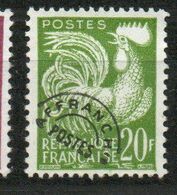 Préoblitéré Yvert N° 113, Type Coq Gaulois 20f - 1953-1960