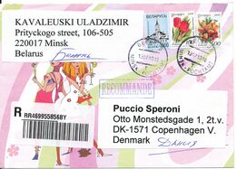 Belarus Registered Cover Sent To Denmark 13-7-2010 - Belarus