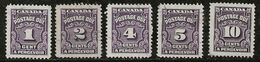 Canada 1906 N° Y&T : TT. 14,15,17,18 Et 20 Obl. - Postage Due