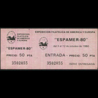SPAIN 1980 - Stamp Exhib.Entrance Ticket - Autres & Non Classés