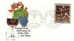 Italia 1974 FDC ROMA 14° Congresso Internazionale Della Vite E Del Vino - Vins & Alcools