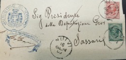 Nulvi. 1909. Annullo Guller NULVI, Su Lettera Affrancata Leoni - Marcophilie (Avions)