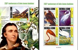 Sierra Leone 2020, Animals, Birds, Audubon, 4val In BF+BF - Cigognes & échassiers