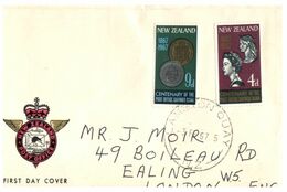 (K 17) New Zealand To England Cover - 1967 - Briefe U. Dokumente