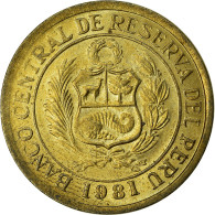 Monnaie, Pérou, 5 Soles, 1981, TTB, Laiton, KM:271 - Peru