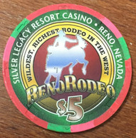 ÉTATS-UNIS USA NEVADA RENO RODEO CASINO CHIP $5 JETON TOKENS COINS - Casino