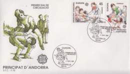 Enveloppe  FDC  1er  Jour   ANDORRE  ANDORRA    Paire    EUROPA    1989 - 1989