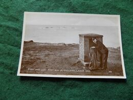 VINTAGE UK CORNWALL: LAND'S END First And Last Post Box With Postman Sepia James - Land's End