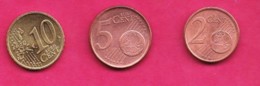 IRELAND, 2002 , Three Fine Used Coins  , 2 +5+10 Cent    , My Scannr. C3315 - Ireland
