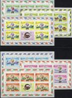 Maldives, 1974, UPU Centenary, Universal Postal Union, United Nations, MNH Sheets, Michel 514A-519A - Maldivas (1965-...)