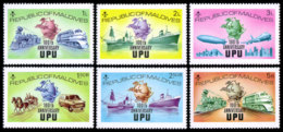 Maldives, 1974, UPU Centenary, Universal Postal Union, United Nations, MNH, Michel 514A-519A - Maldivas (1965-...)