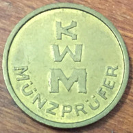 ALLEMAGNE KWM MÜNZPRÜFER EN MÉTAL COIN TOKENS MEDALS JETON MONNAIE - Monedas/ De Necesidad