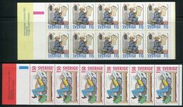 SWEDEN 1980 Comic Characters Booklets MNH / **.  Michel 1125, 1127 MH - 1951-80